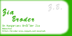 zia broder business card